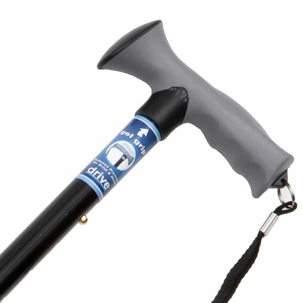 Gel Grip Folding Walking Stick DSL Mobility